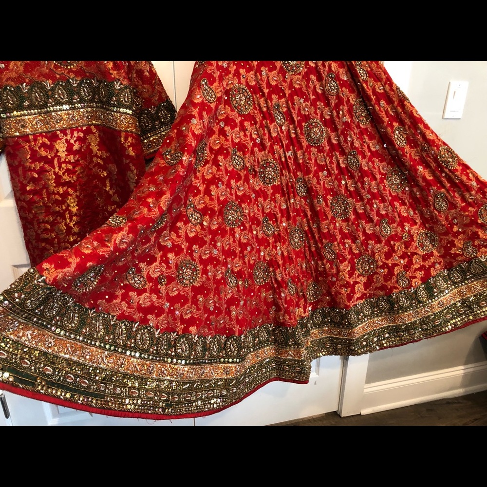 Beautiful deep red Pakistani/ Indian bridal dress